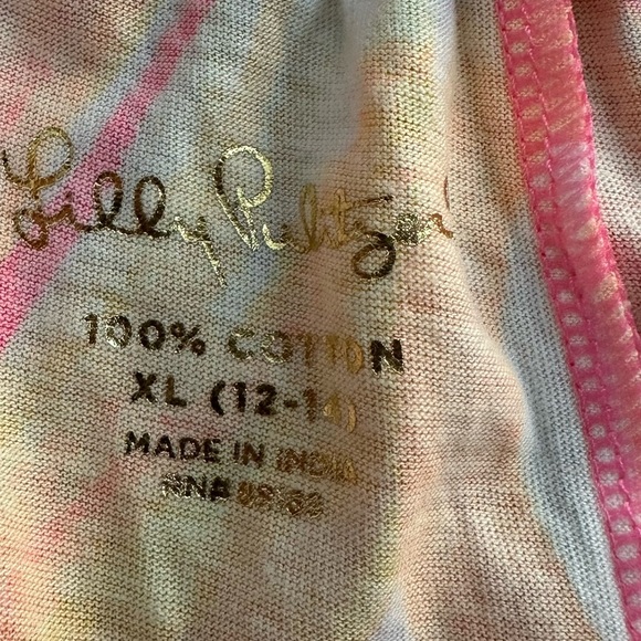 Lilly Pulitzer Pink and Gold Patterned Fabric size XL - Picture 2 of 5